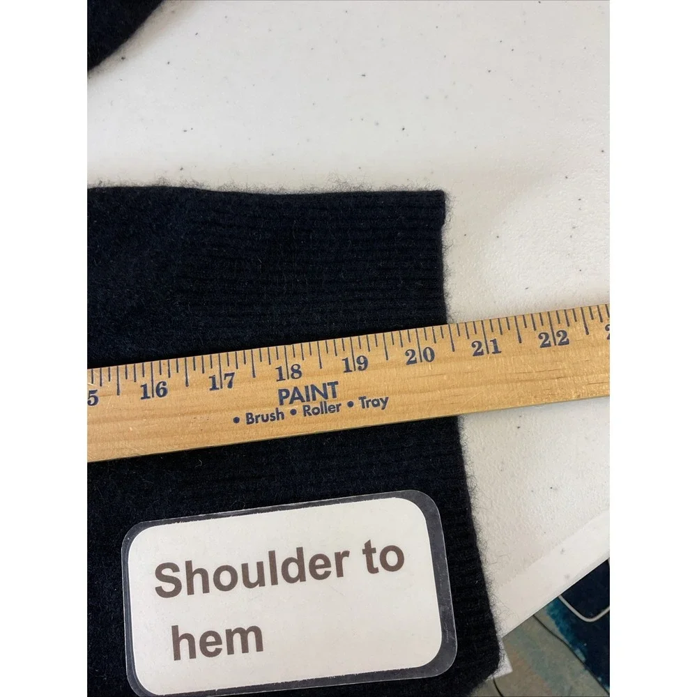 Aqua 100% cashmere new york‎ crewneck Sweater Black M Pullover Soft Exclusive